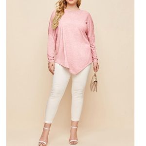 (14-20) Bandana Hem Pink Top